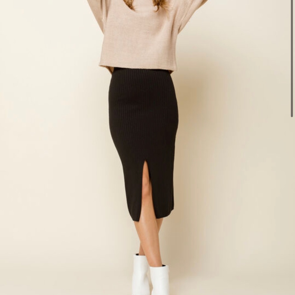 Free People, Skyline Midi Skirt, Size Small, Black, Never Worn